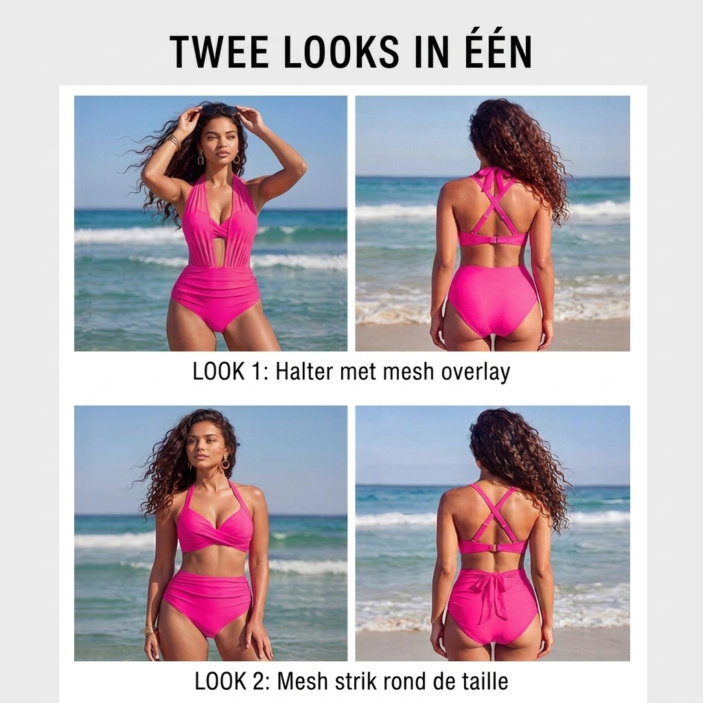 Emma - 2-in-1 High-Waisted Mesh Bikini Set