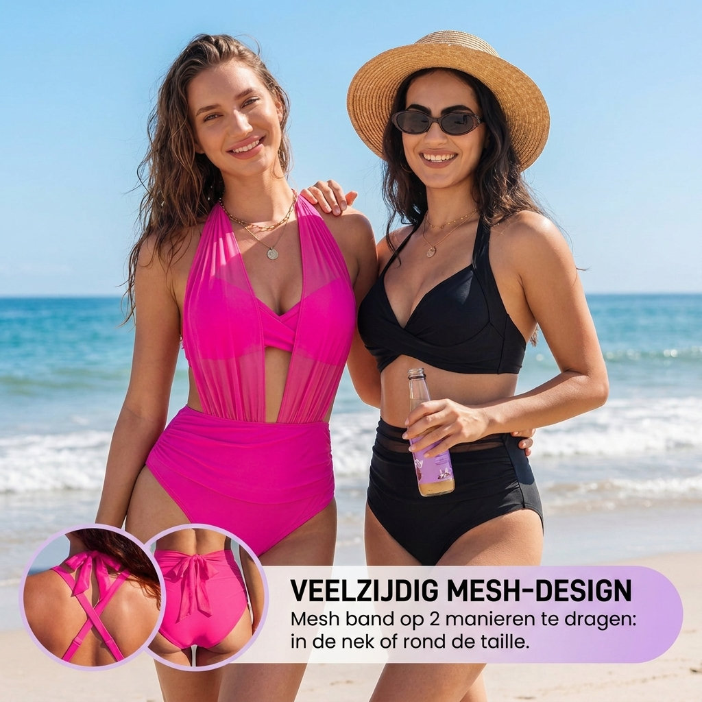 Emma - 2-in-1 High-Waisted Mesh Bikini Set