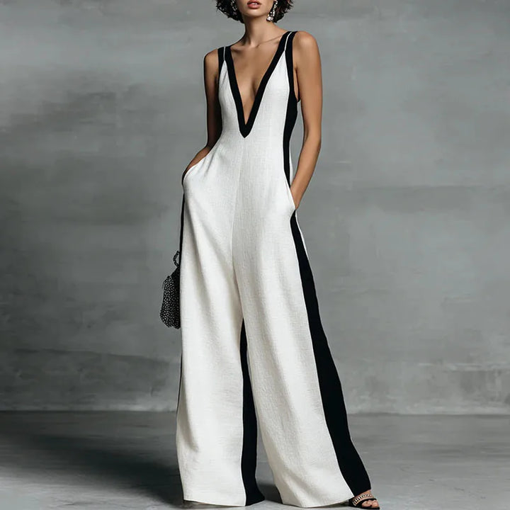 Sophia Striped Print Jumpsuit
