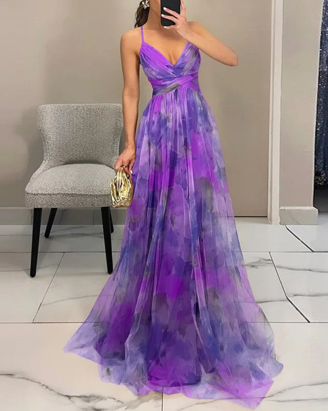 Giselle - Enchanting Floral Print Maxi Dress
