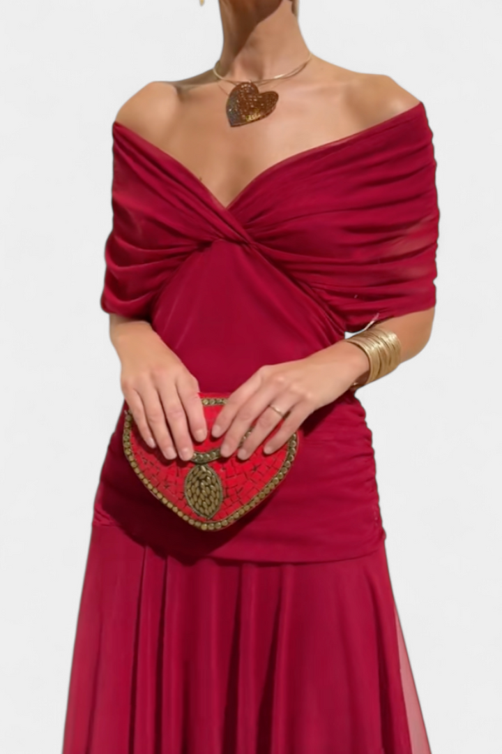 VIVIAN | LONG FLORAL V-NECK DRESS