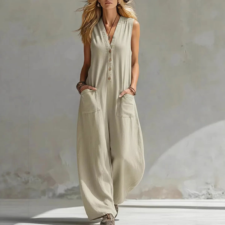 Aria | Relaxed V-Neck Jumpsuit