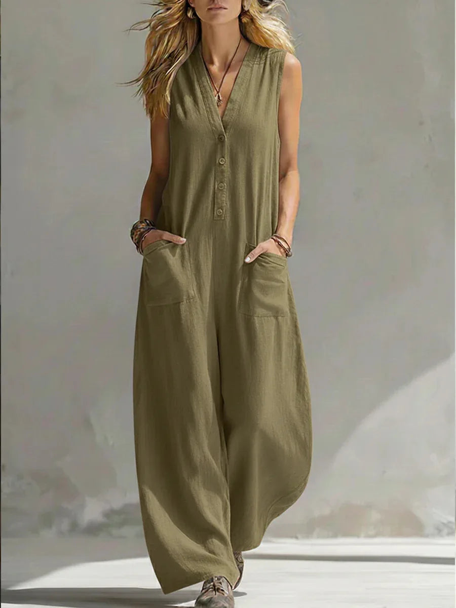 Aria | Relaxed V-Neck Jumpsuit