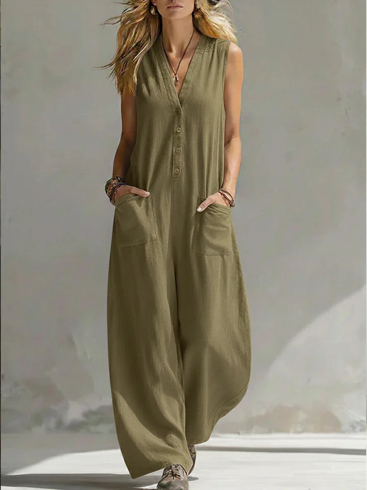 Aria | Relaxed V-Neck Jumpsuit