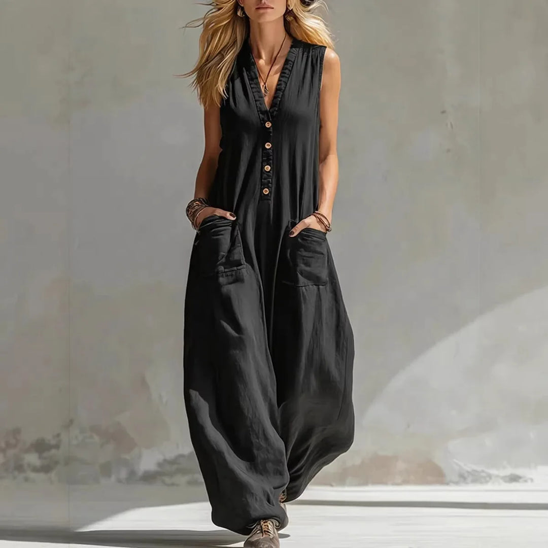 Aria | Relaxed V-Neck Jumpsuit