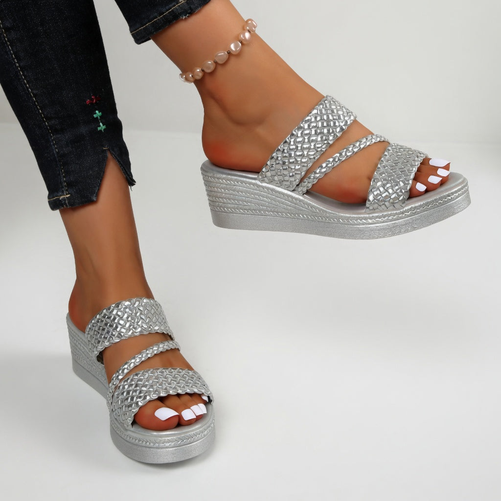 Tresseline™ — Colourful Woven Wedge Mules for Effortless Summer Comfort