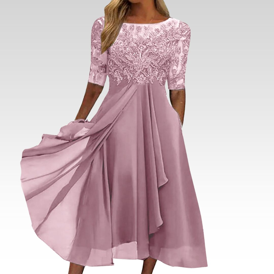 Zaria™ | Timeless Lace Midi Dress