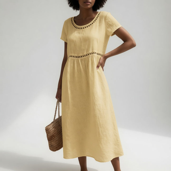 Pernelle™ — Soft Feminine Embroidered Midi Dress