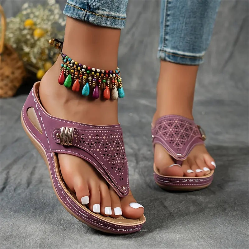 Emy | Wedge Toe-Ring Sandals