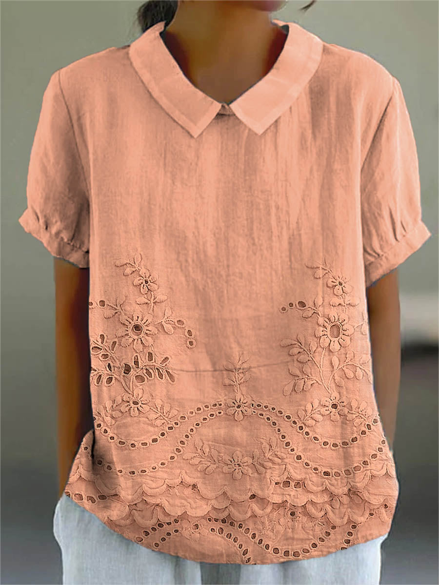 Lily | Floral Embroidered Shirt