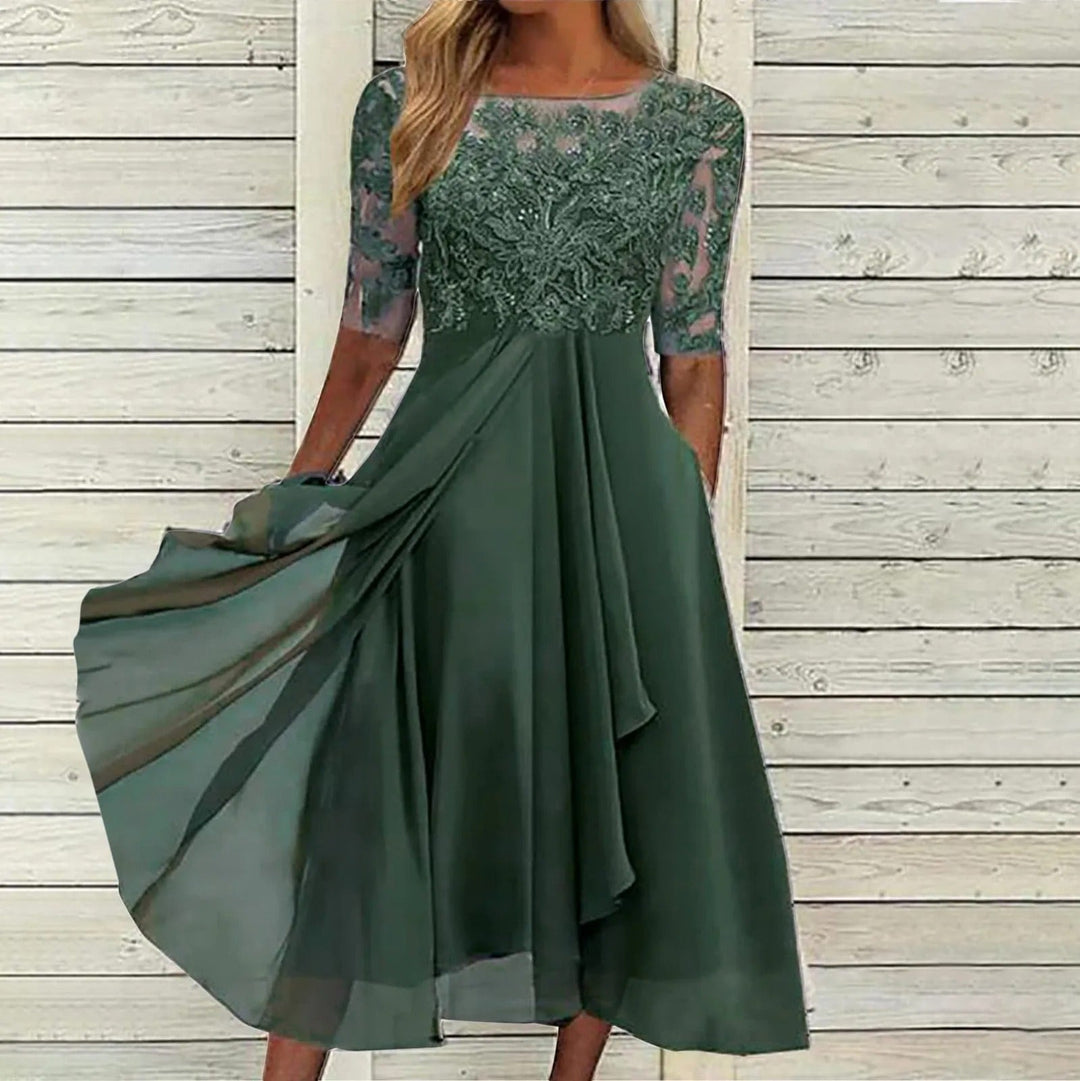 Zaria™ | Timeless Lace Midi Dress
