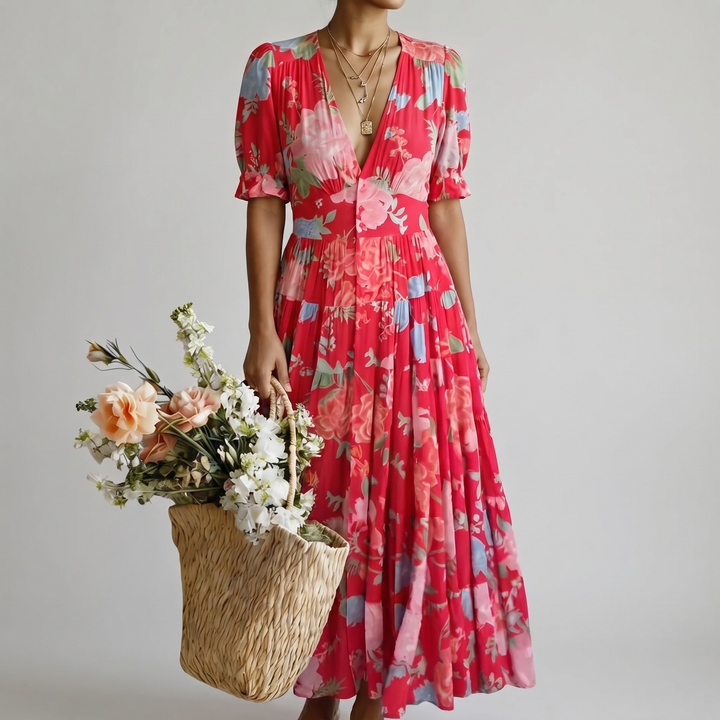 MINELDA | ELEGANT FLORAL DRESS