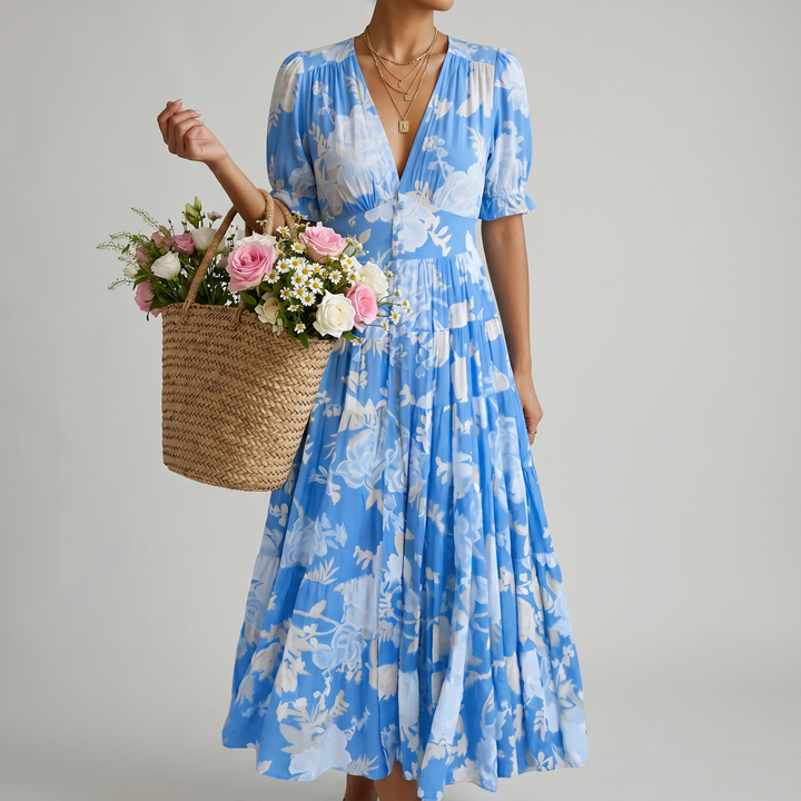 MINELDA | ELEGANT FLORAL DRESS