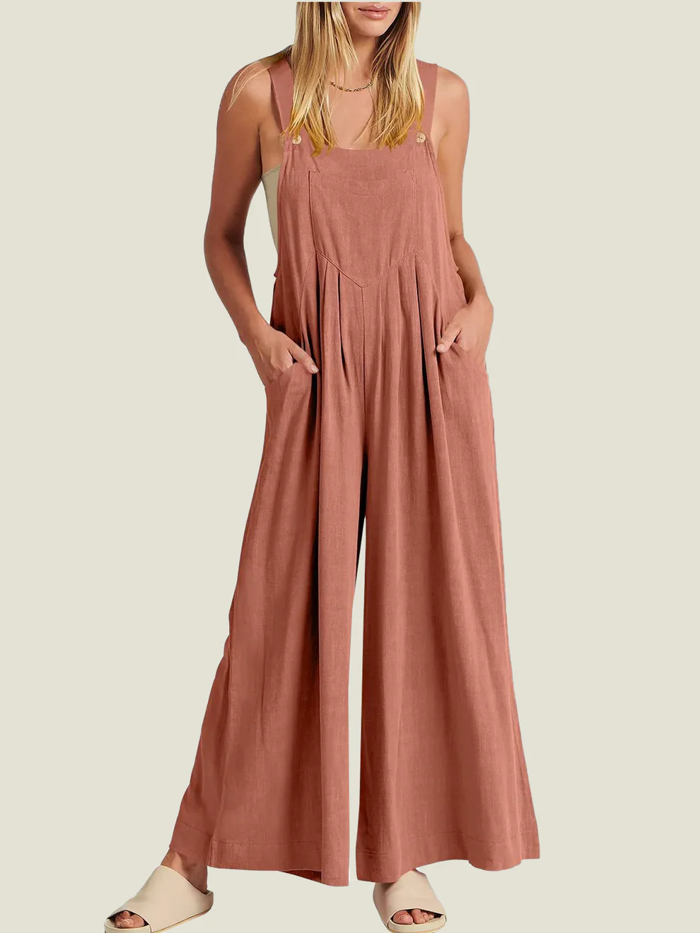 Aiyana Relaxed Button-Strap Jumpsuit
