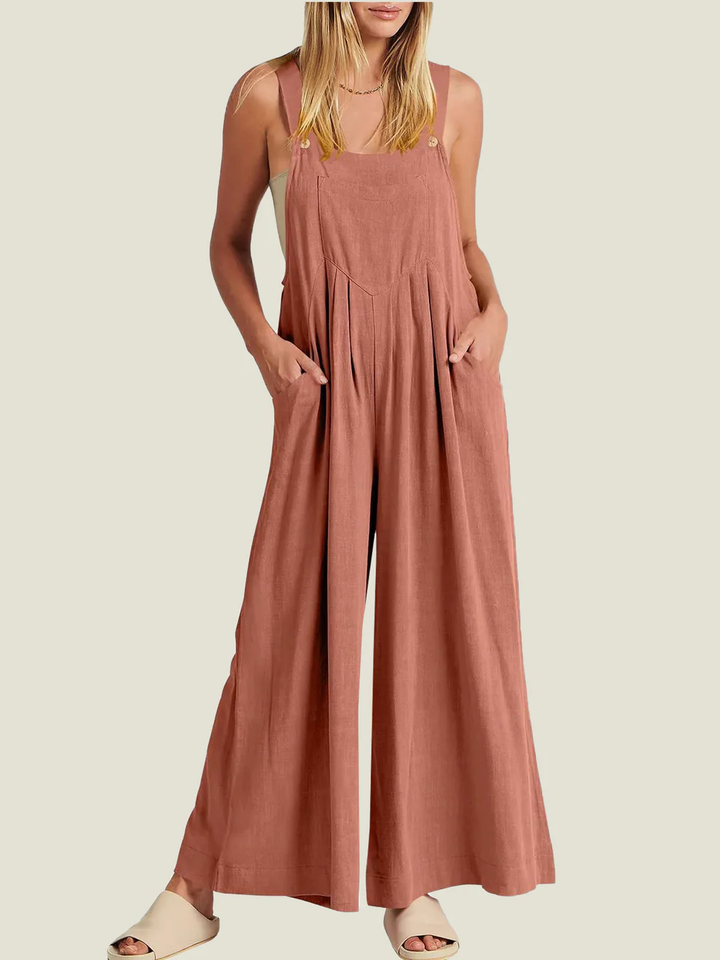 Aiyana Relaxed Button-Strap Jumpsuit
