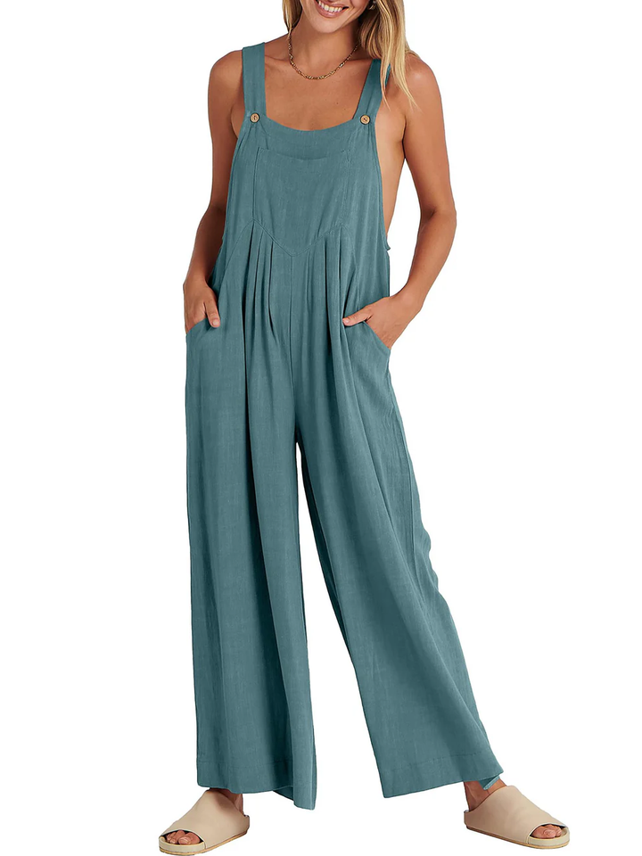 Aiyana Relaxed Button-Strap Jumpsuit