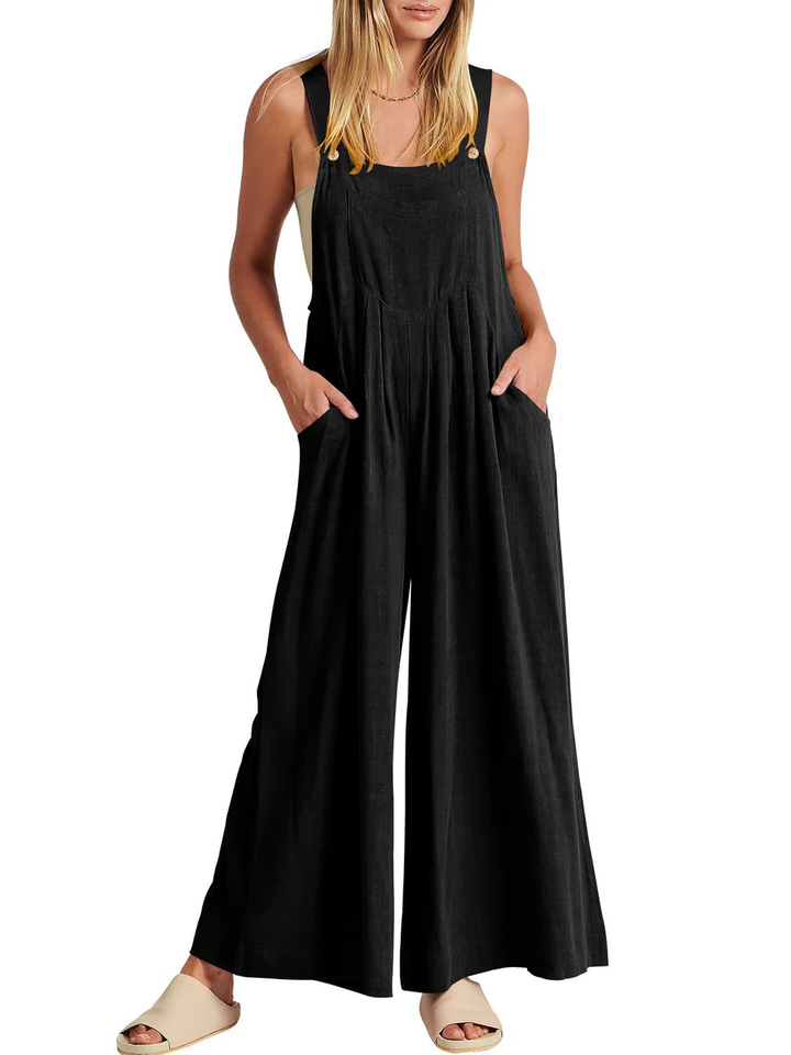 Aiyana Relaxed Button-Strap Jumpsuit