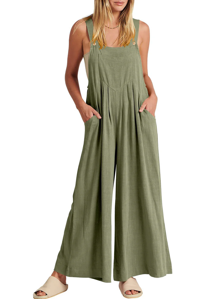 Aiyana Relaxed Button-Strap Jumpsuit