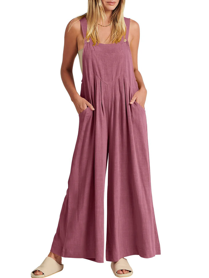 Aiyana Relaxed Button-Strap Jumpsuit