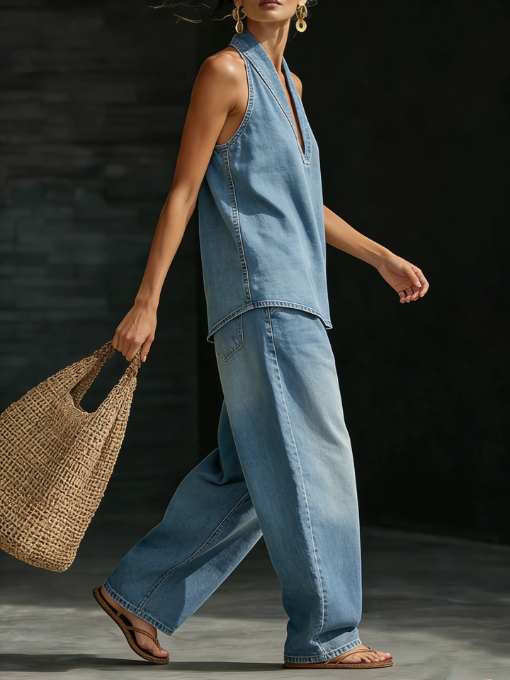 Ava | Soft Denim Set